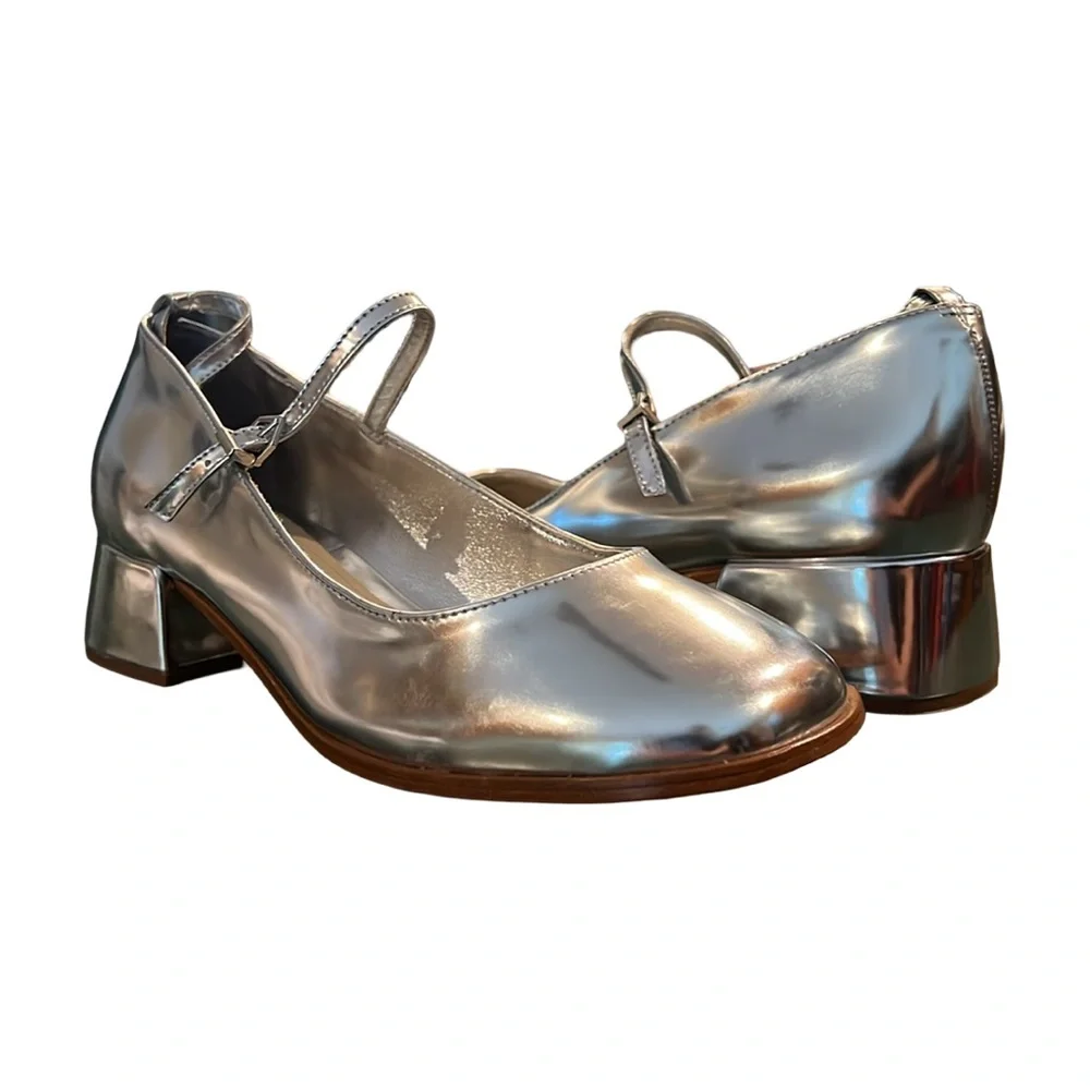 SCHUTZ Prata-Dorothy Silver Mary Jane Pump Size 8.5 New - Picture 2 of 12